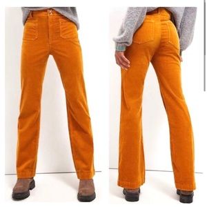 NWT Anthropologie Pilcro High-Rise Bootcut Corduroy Trouser in Cedar/Cider